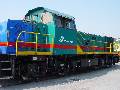 A brand new FS diesel shunter D146 2001 during a locomotive exhibition in Cremona station on May 18th, 2003.