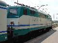 FS locomotive 424 296 with a local train in Treviglio Centrale (Bergamo) station, ready leave for Cremona, on May 16th, 2003.