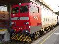 FS locomotive E636 284 during a locomotive exhibition in Cremona station on May 18th, 2003.
The train was rebuilt and repainted in this unusual fashion and livery after an accident.