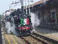 FS steam locomotive 880 051 caught while leaving Crema (Cremona) station,pulling an historical train from Cremona to Treviglio on May 16th, 2003.
Currently this is the only class-880 locomotive perfectly working in Italy. The train and locomotive are maintained and operated by Gruppo ALe 883, more information at http://www.ale883.it/880051.html.